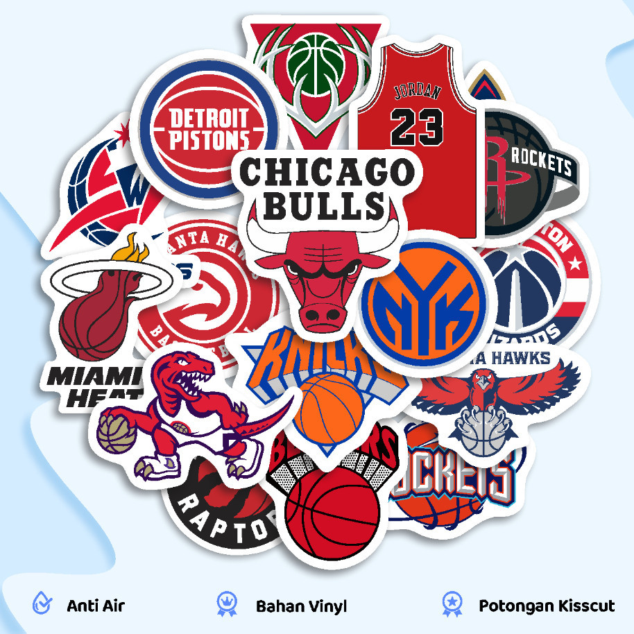 

60 PCS STICKER PACK BASKETBALL CLUB sticker aesthetic case hp laptop lemari lucu&keren