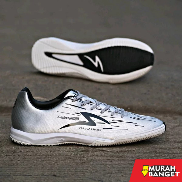 Sepatu specs keren- SEPATU FUTSAL SPECS LIGHTSPEED REBORN IN SILVER HITAM TERBARU / SEPATU FUTSAL PR