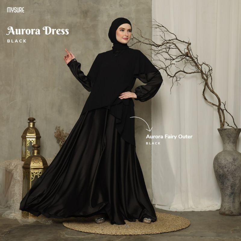 Mysure Aurora Dress Gamis Wanita Dewasa Polos Bahan  Armani Silk Premium