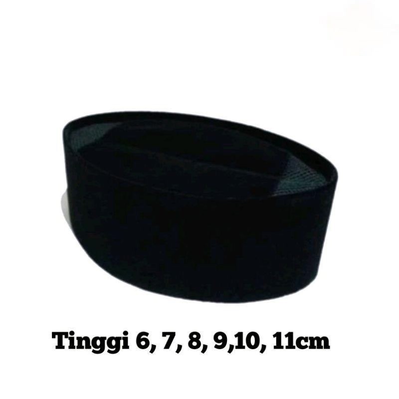 Songkok peci kopiah hitam kopiah hitam tinggi 6cm,7cm,8cm,9cm,10cm Premium