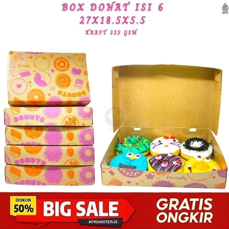 

Kotak Donat Dus Donat 10pcs Kardus Donat Motif Uk 27X18.5X5.5 muat 6 donat