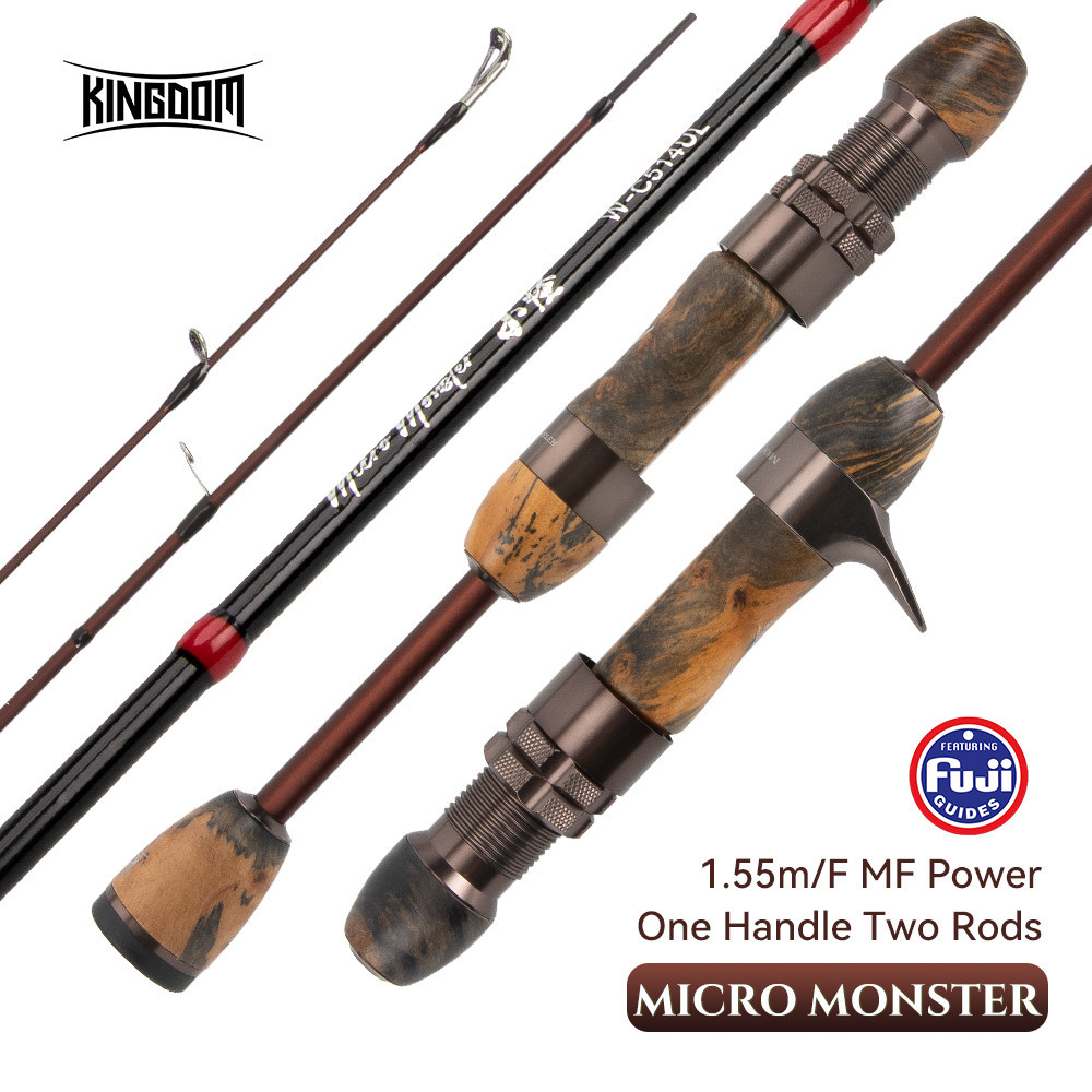 Kingdom MicroMonster 1.55m F MF Action Casting Spinning Fishing Rod 2 Section 3 Section FUJI Guide U