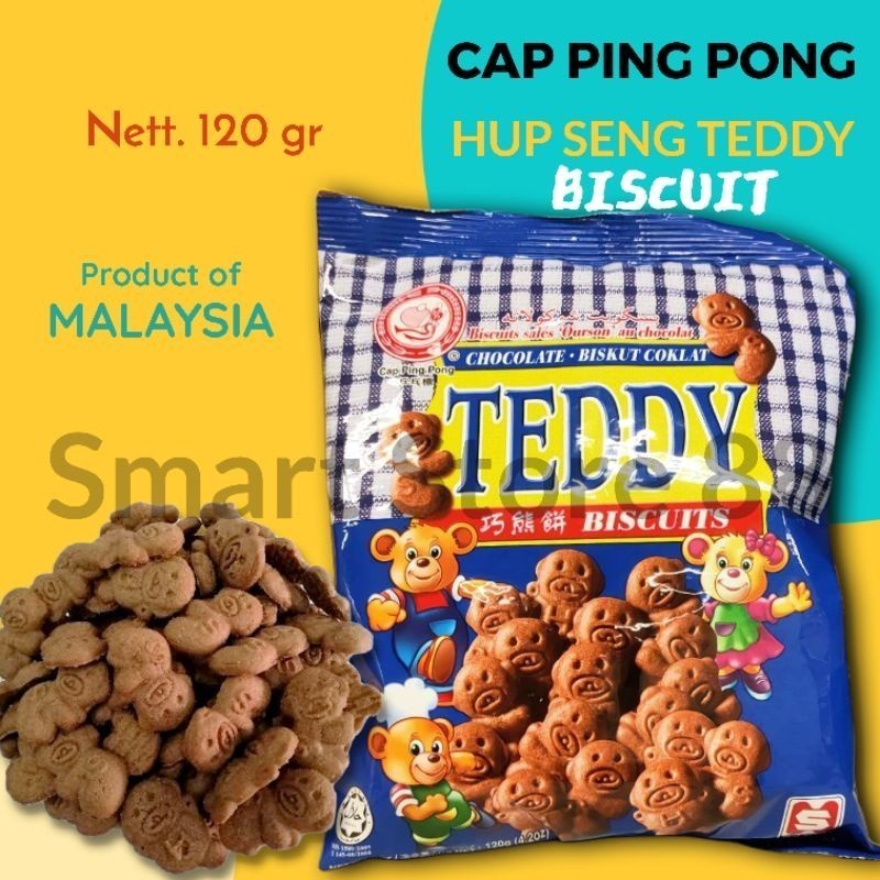 

HUP SENG TEDDY BISCUIT CHOCO 130GR HUPSENG CAP PINGPONG PING PONG