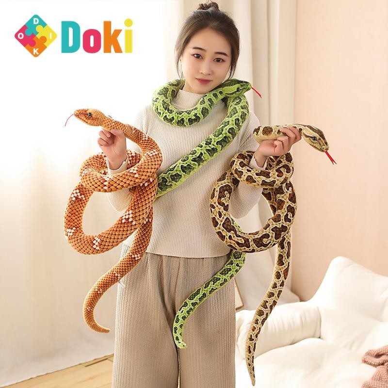 Plush Whole Person Funny Spoof Cartoon Big Snake Plush Toy New Large Snake Doll Halloween Simulation