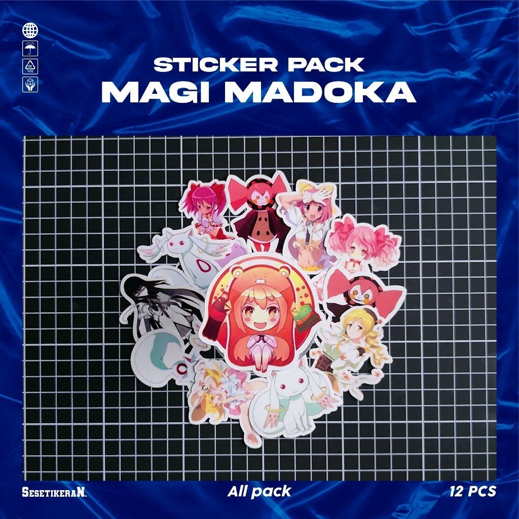 

COD✨ Sesetikeran Pack Anime Puella Magi Madoka Magica Lucu Sticker Cute Keren Untuk Koper Laptop Skateboard