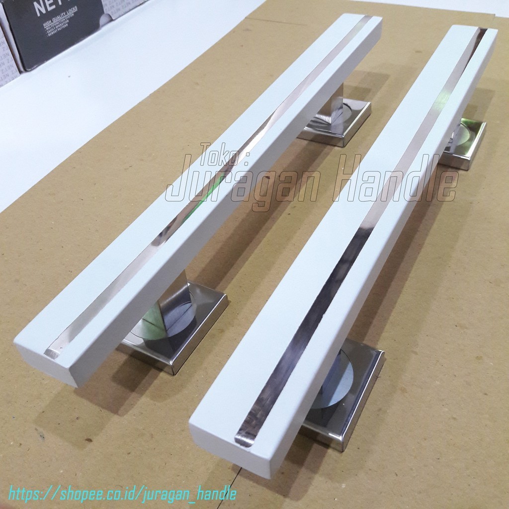 Promo handle pintu rumah 33 cm putih stainless minimalis pegangan pintu tarikan pintu gagang pintu r