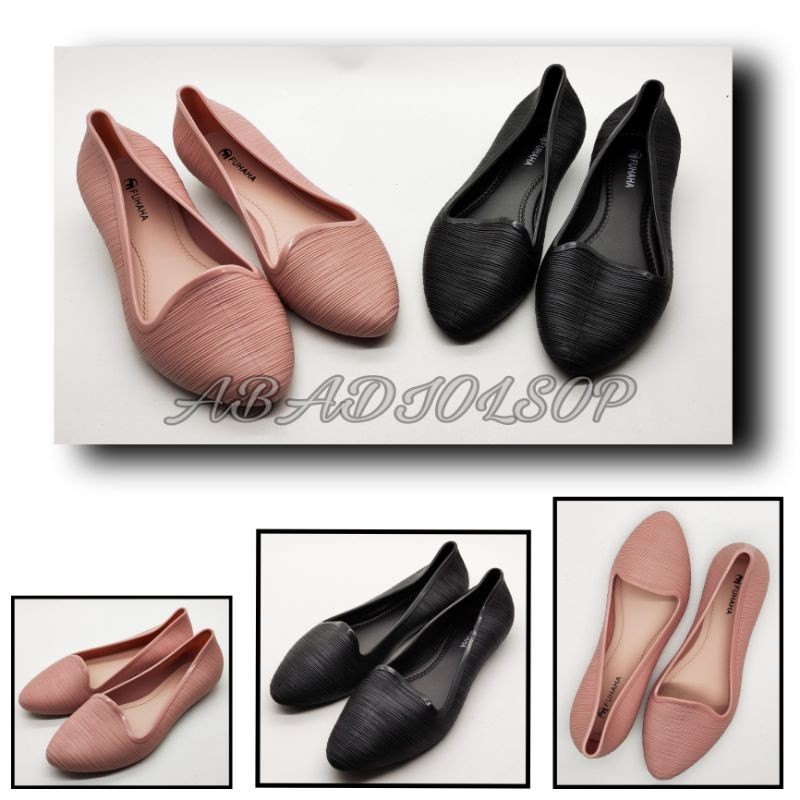 FUHAHA - SEPATU BALET WANITA MOTIF SALUR / SANDAL BALLET WANITA TERBARU / FLAT SHOES JELLY / FUHAHA 