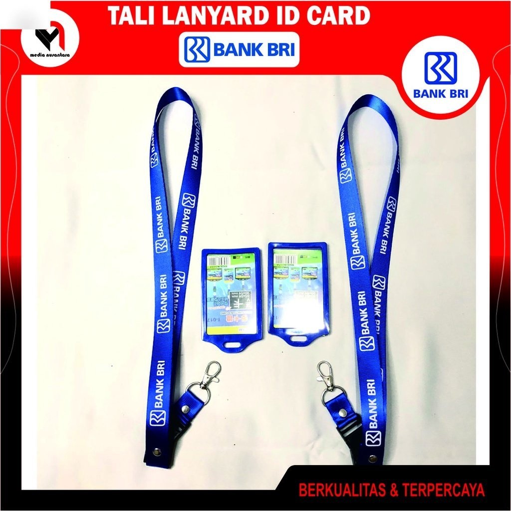 

BANK BRI Lanyard Tali Gantungan ID Card Holder Lanyard Bank BRI Nmae Tag Bank BRI Paket Komplit