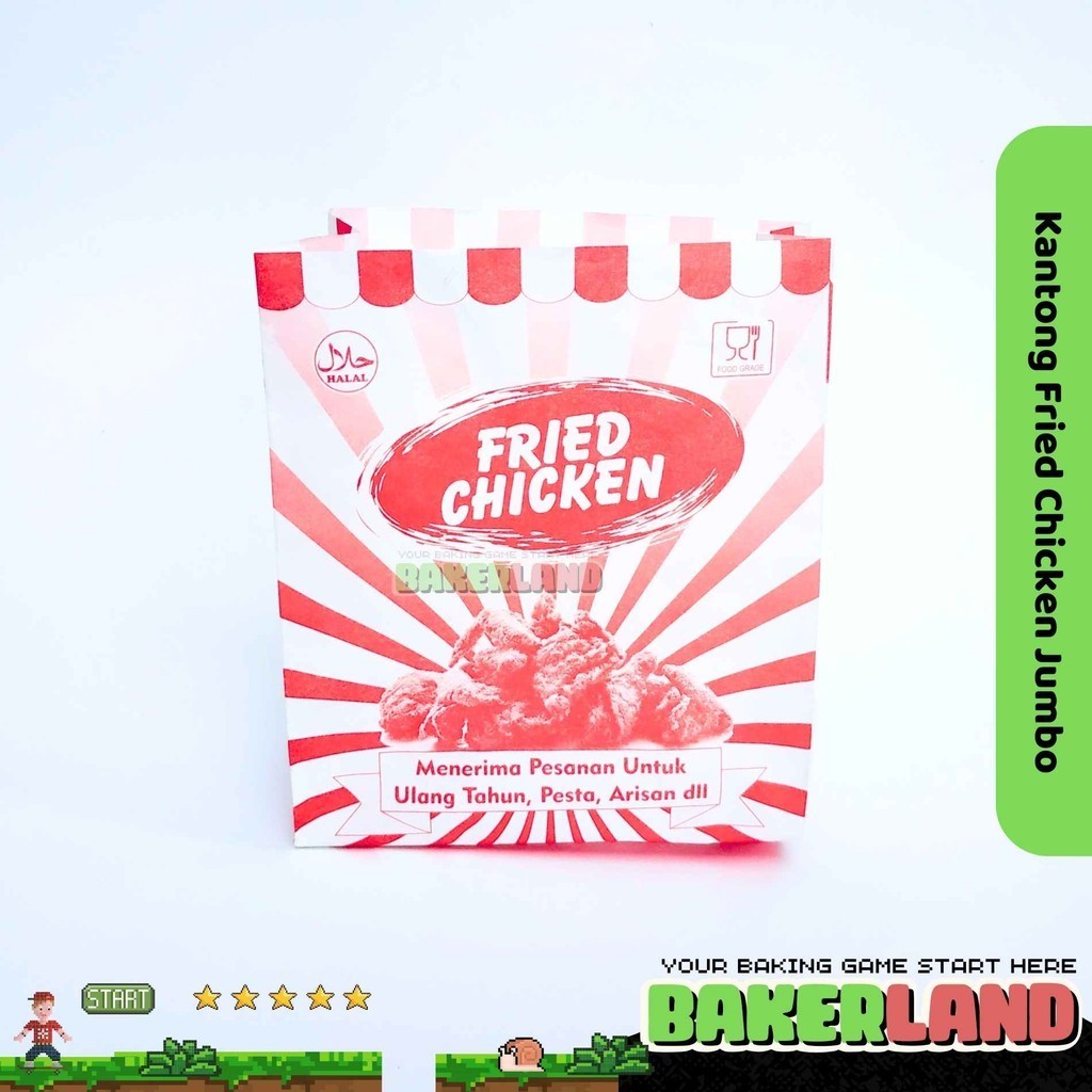 Kantong Chicken, Kantong kertas Fried Chicken, Kemasan Fried Chicken, Bungkus Fried Chicken Jumbo