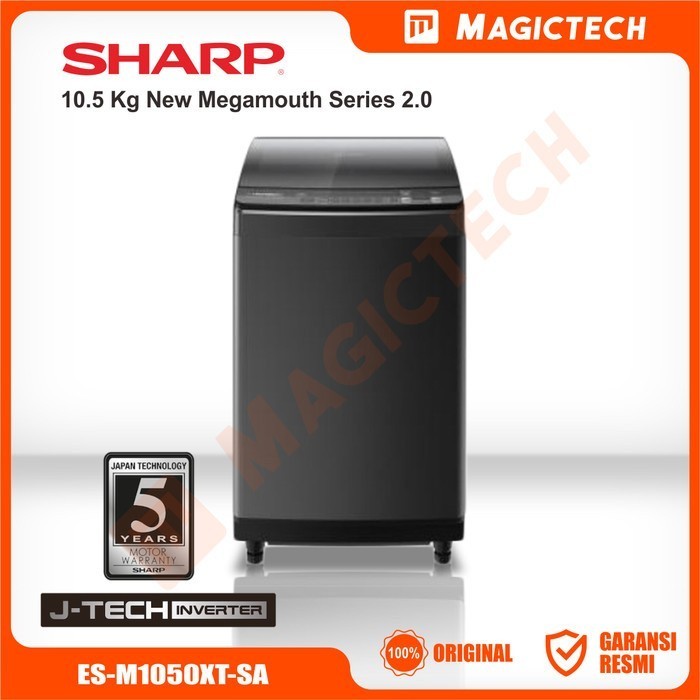 MESIN CUCI SHARP 10.5 KG (10 KG) ES-M1050XT-SA INVERTER 1 TABUNG