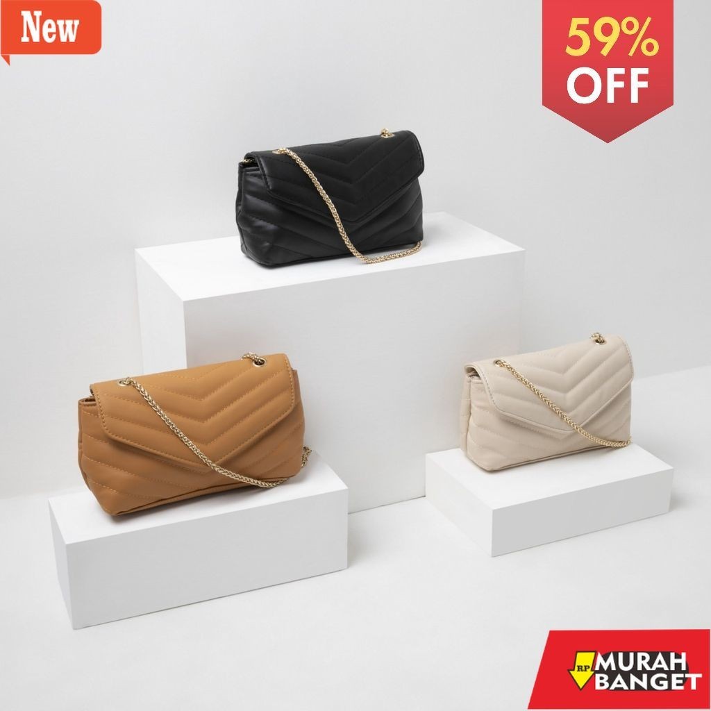 Tas selempang wanita viral- Berrybenka - Tas Selempang Wanita Sofia Pheonix Quilted Sling Bag