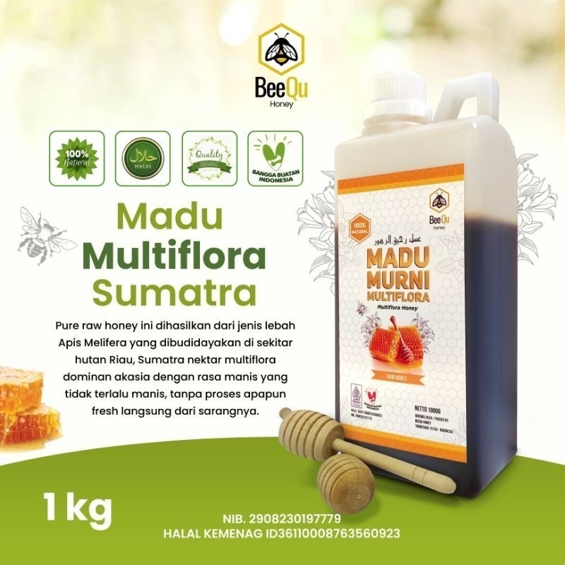 

Madu Murni Asli Nektar Multiflora Sumatra 100% Pure Raw Honey - BeeQu Honey
