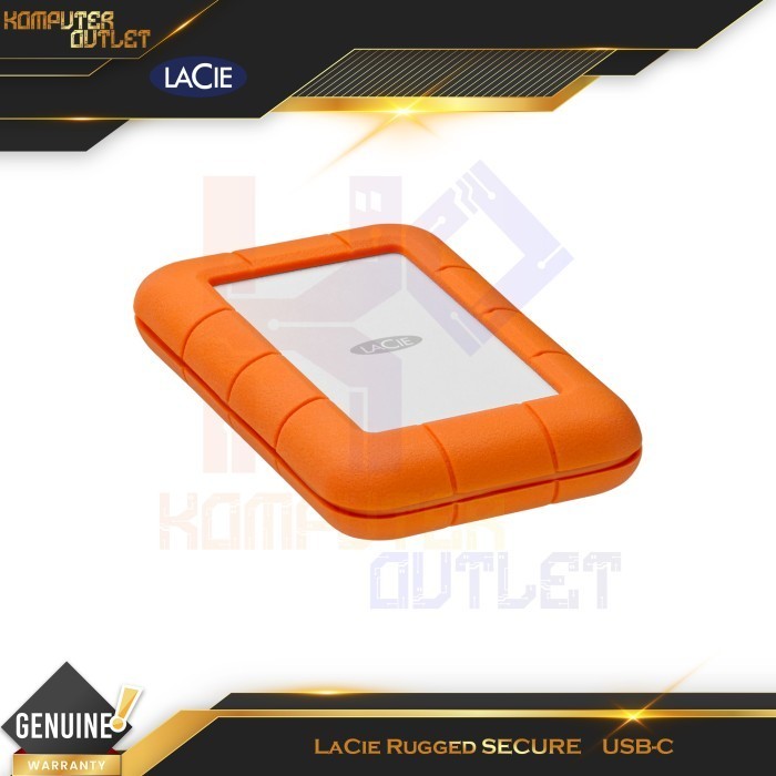 Lacie Rugged Secure USB-C HDD 2TB - HDD Eksternal 2 TB External Drive