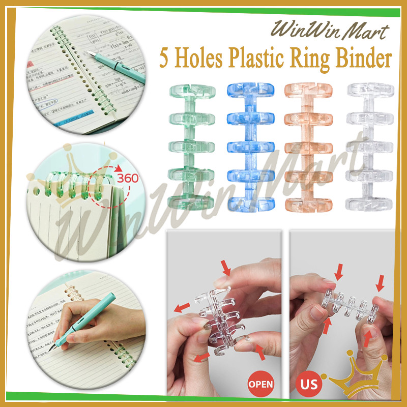 

5 Holes Plastic Ring Binder/DIY Ring Binding Binder/Ring Binder Clip A5 B5 Transparan