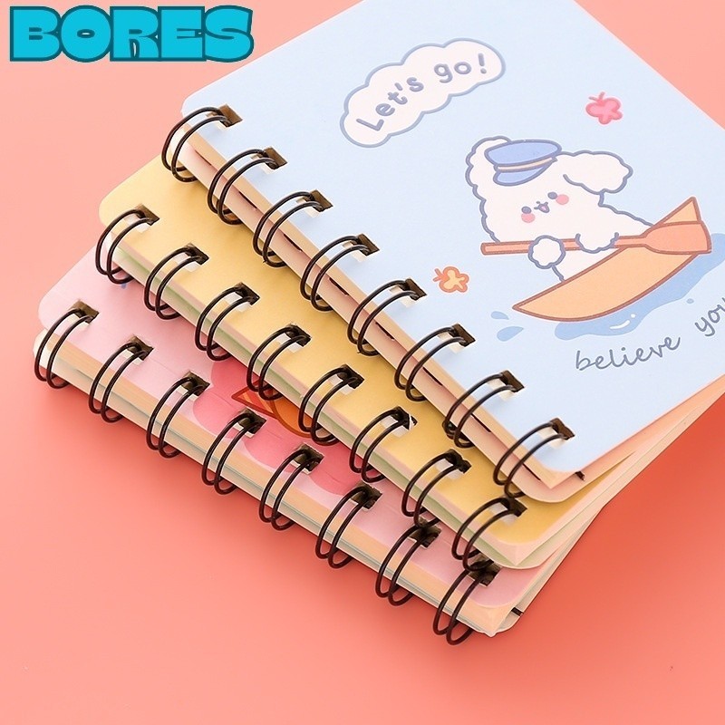 

BORES Notebook Ring Motif Kartun Buku Catatan Memo Spiral Buku Tulis Mini Binder Karakter Murah