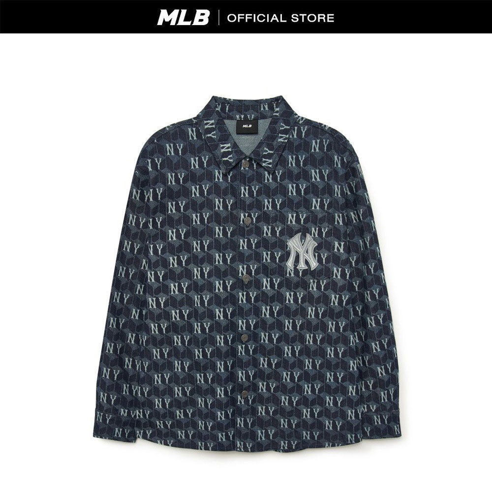 MLB Unisex denim shirt model 3ADRM0734 50NYD - dark navy blue