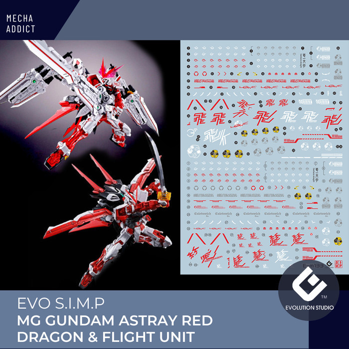 Water Slide Decal MG Gundam Astray Red Frame Dragon & Flight Unit by EVO SIMP