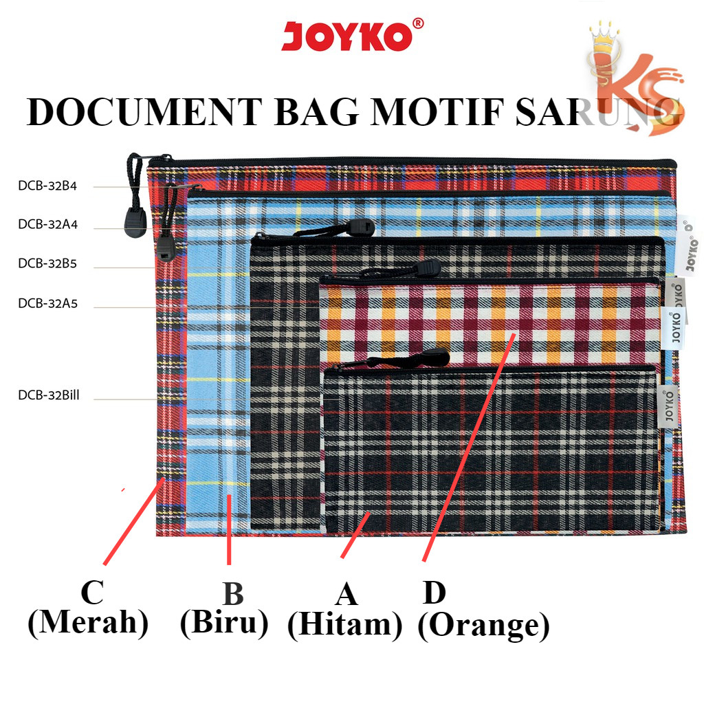 

(KS) Document Bag / Tas Dokumen Motif Kotak Motif Sarung Joyko DCB-32