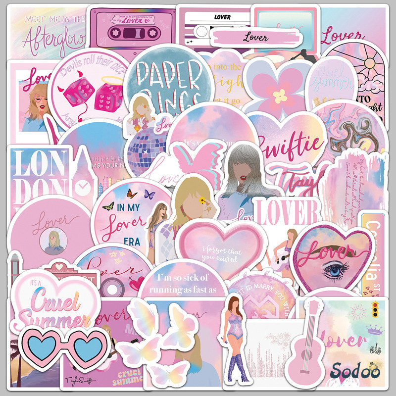 

Stiker pecinta Album Taylor stiker tahan air seri merah muda stiker dekorasi buku besar tangan - SO