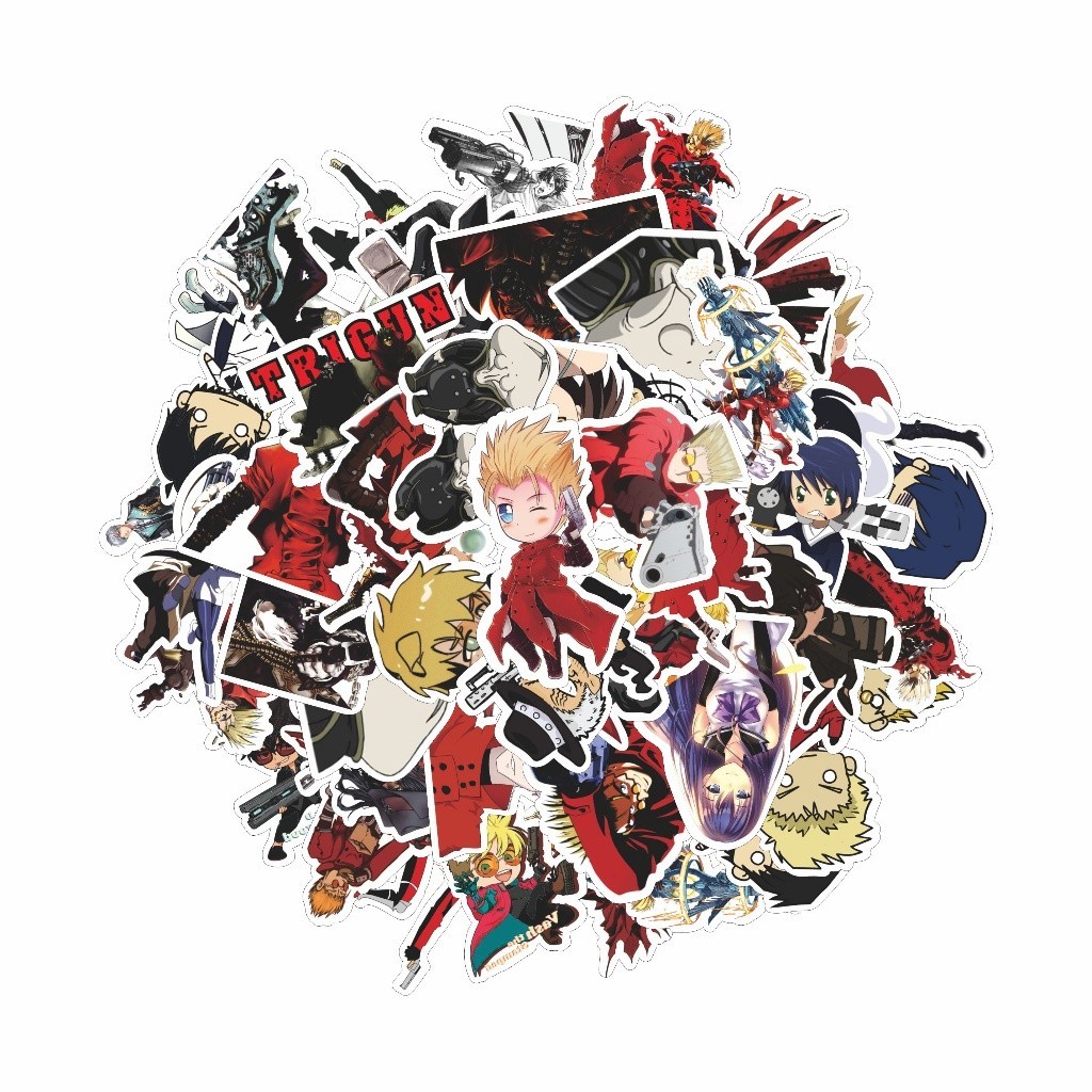 100 Pcs Stiker Motif Anime Trigun Anti Air Untuk Dekorasi Notebook Sepeda Skateboard Handphone DIY