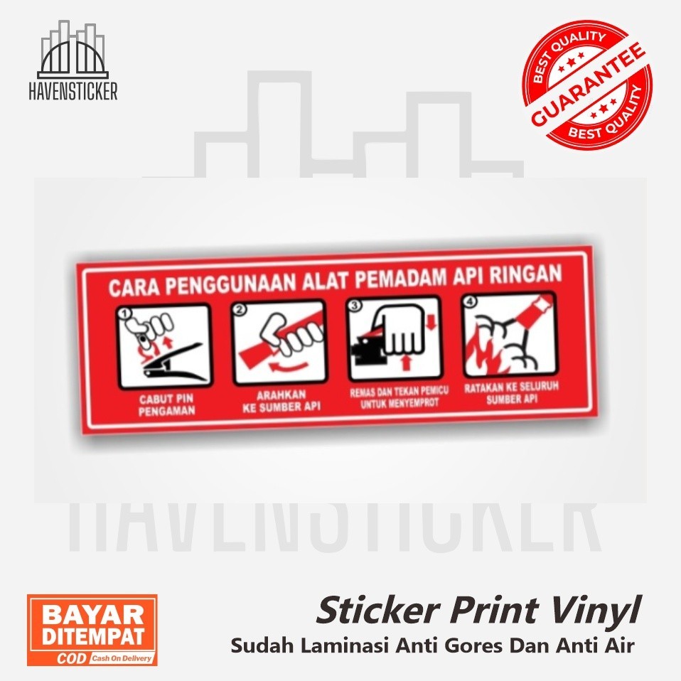 

stiker Print Vinyl label cara penggunaan Apar Label cara pakai Apar