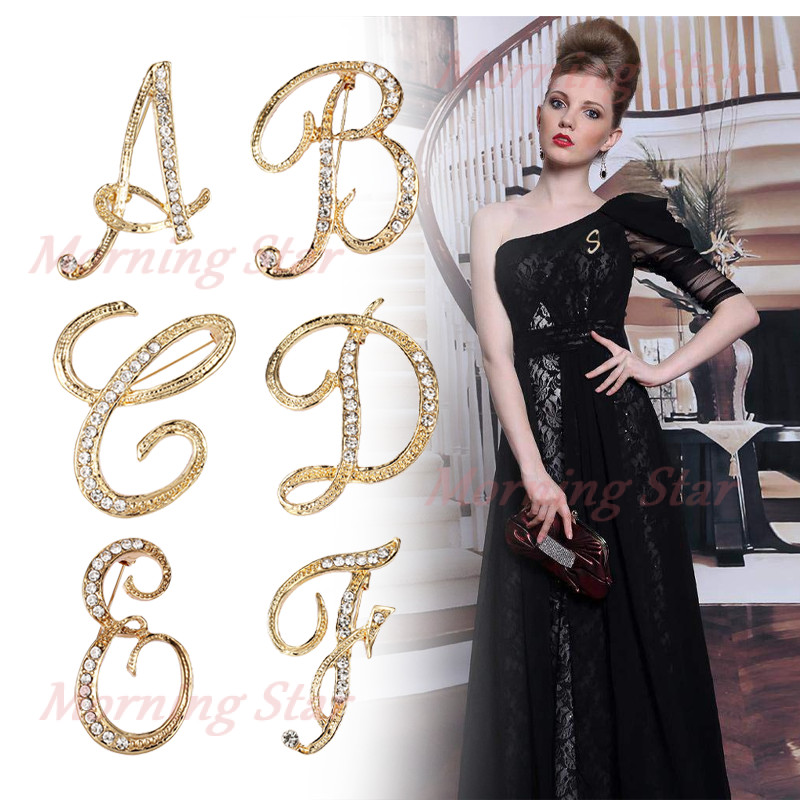 Bros Sutra Baru/Bros Fashion Hijab Mutiara/Bros Inisial Huruf/Bros Abjad/Bros Inisial Gold Emas Mewa