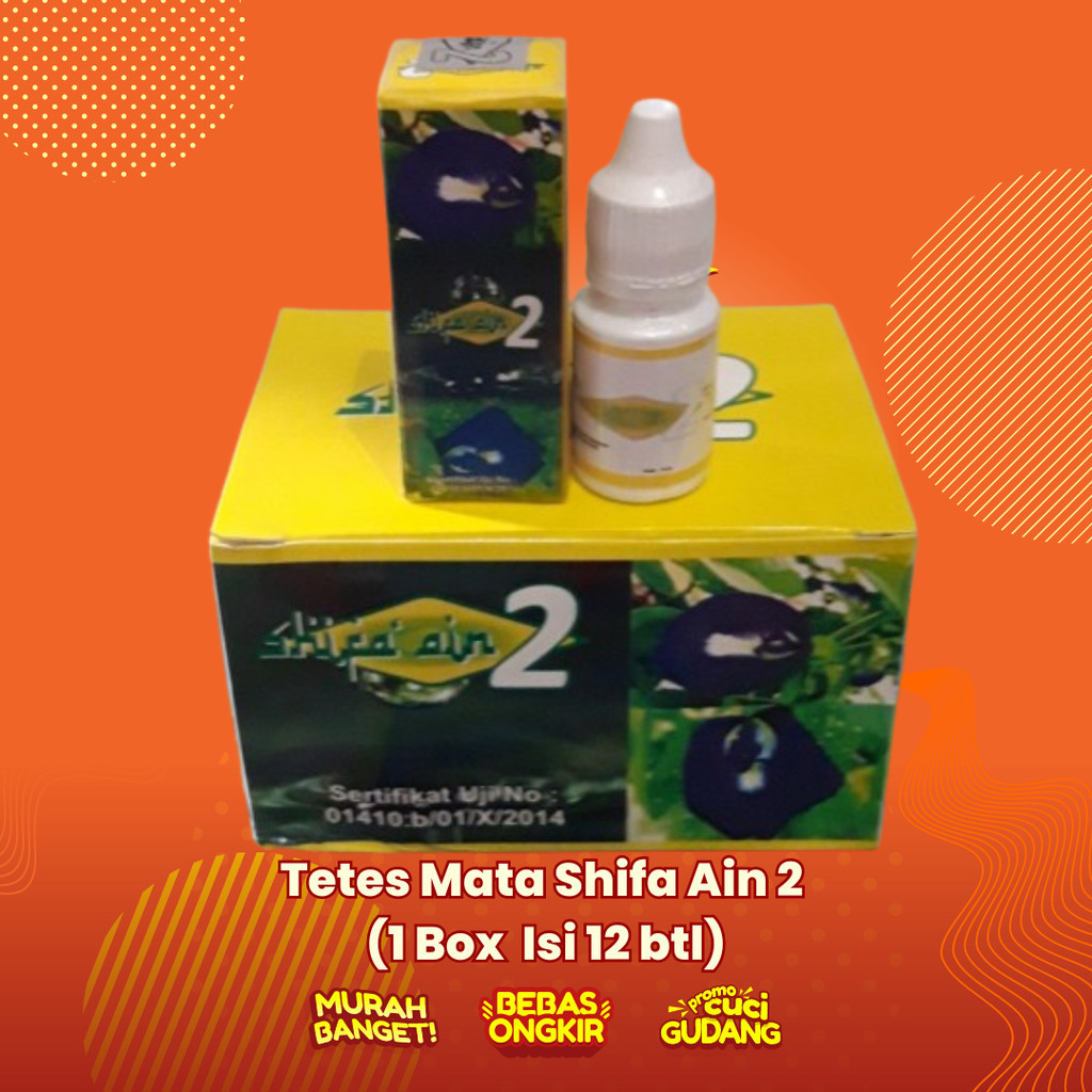 (PAKET 1BOX ISI 12Btl) Shifa Ain 2| Syifa ain Obat Herbal Tetes Mata Agar Mata Jernih Tidak Merah & 