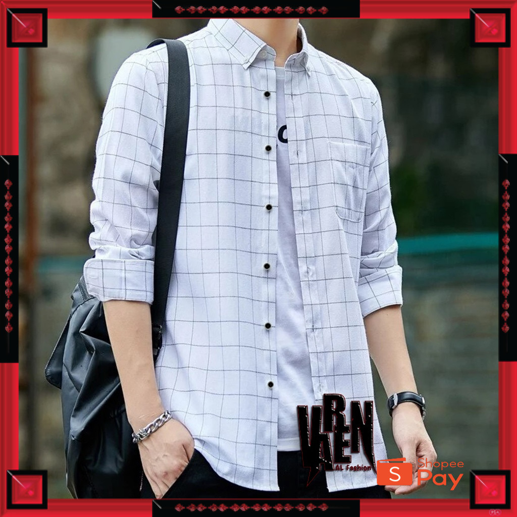 KAIN ADEM LEMBUT HALUS TEBAL / Kemeja Pria / Baju Pria / Kemeja Flanel Kotak-Kotak / Kemeja Pria Len