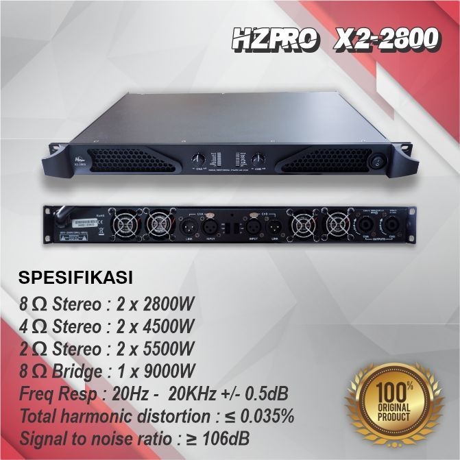 POWER AMPLIFIER HZ PRO X2-2800 ORIGINAL (2X2800 WATT) Power HZPRO X2800