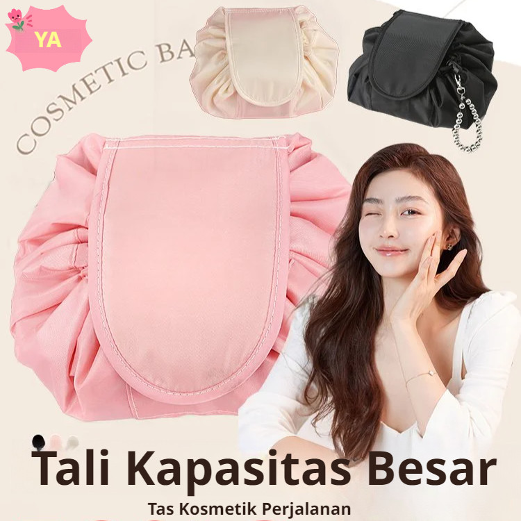 Women's Drawstring Portable Travel Storage Bag Pouch Kosmetik Travel OrganizerTas Kosmetik Perjalana