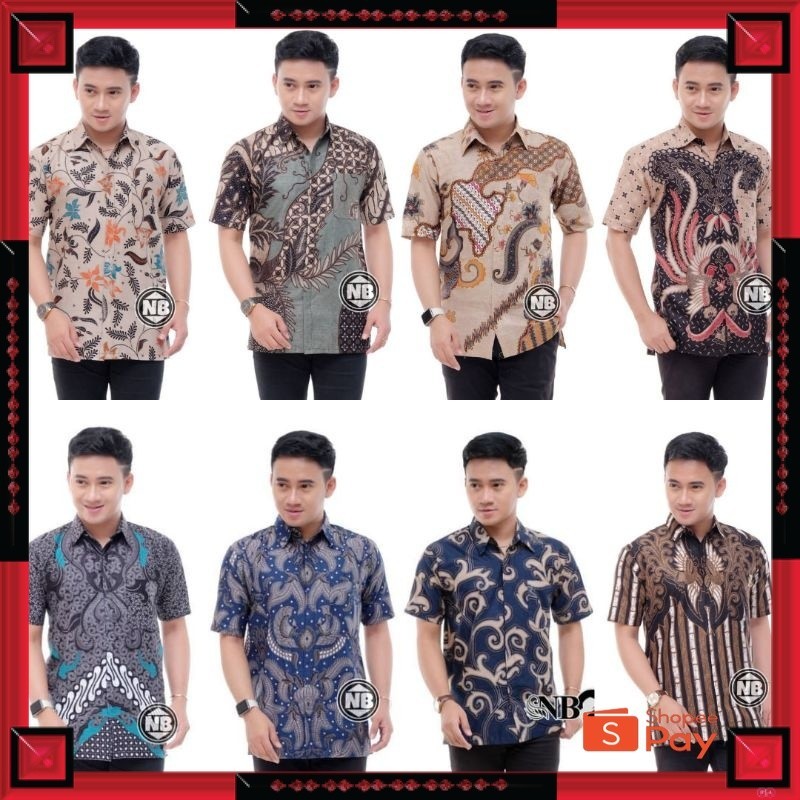 [PREMIUM ORIGINAL] SIZE S M L XL XXL XXXL BSWART Batik HRB026 Kenongo Hem Pendek Padi Batik Pria Len