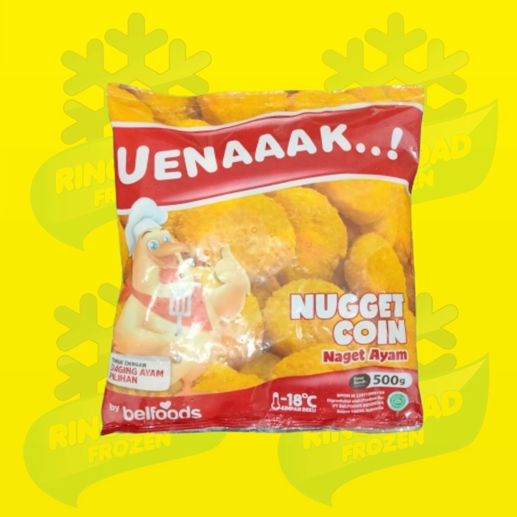 

BELFOODS Uenaaak Nugget Coin 500 gr - Naget Ayam bentuk koin