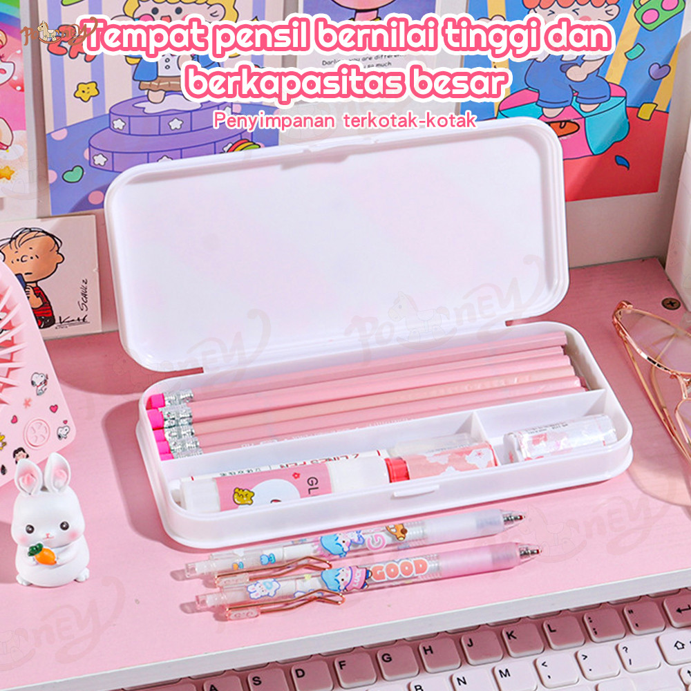 

HJK Poney DIY Deco Cream Set Kotak Pensil Tempat Pensil Korea Lucu Anak