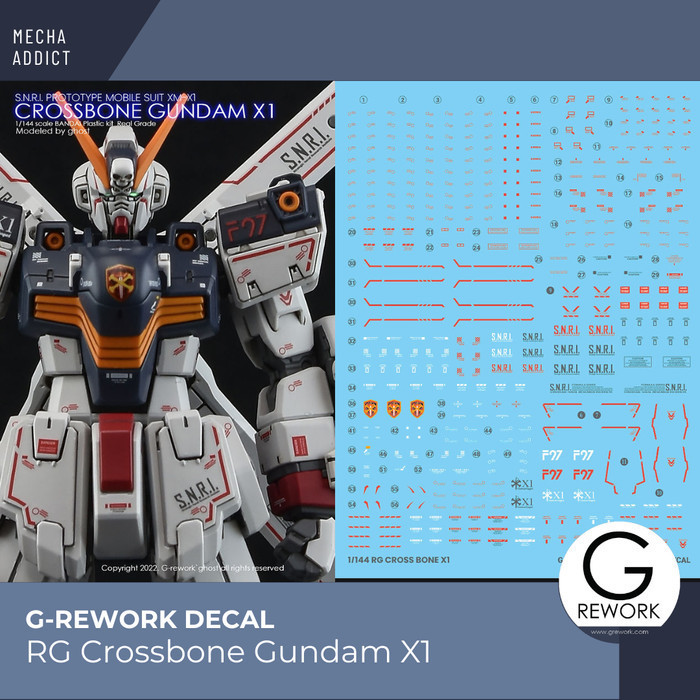 Water Slide Decal RG Crossbone Gundam X1 by G-Rework