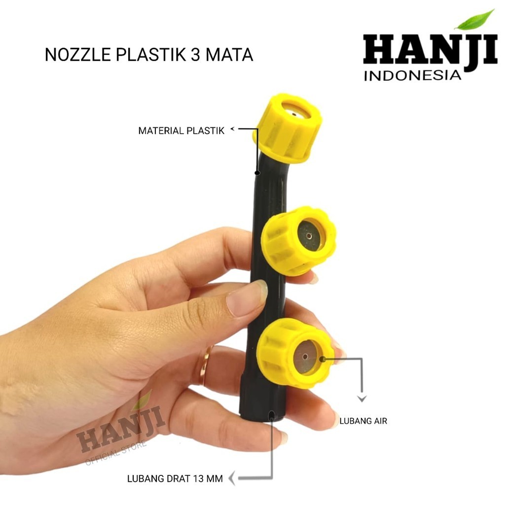 Nozzle sprayer kabut plastik 3 mata Nozzle plastik Nozzle spuyer