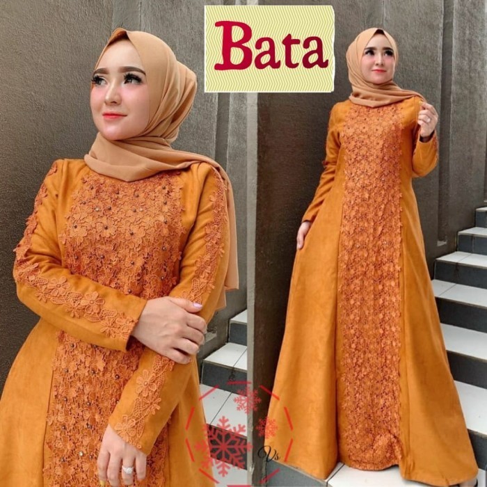 Gamis linda bata Size M baju muslim pesta mewah maxy murah mx lin vt - Fasn