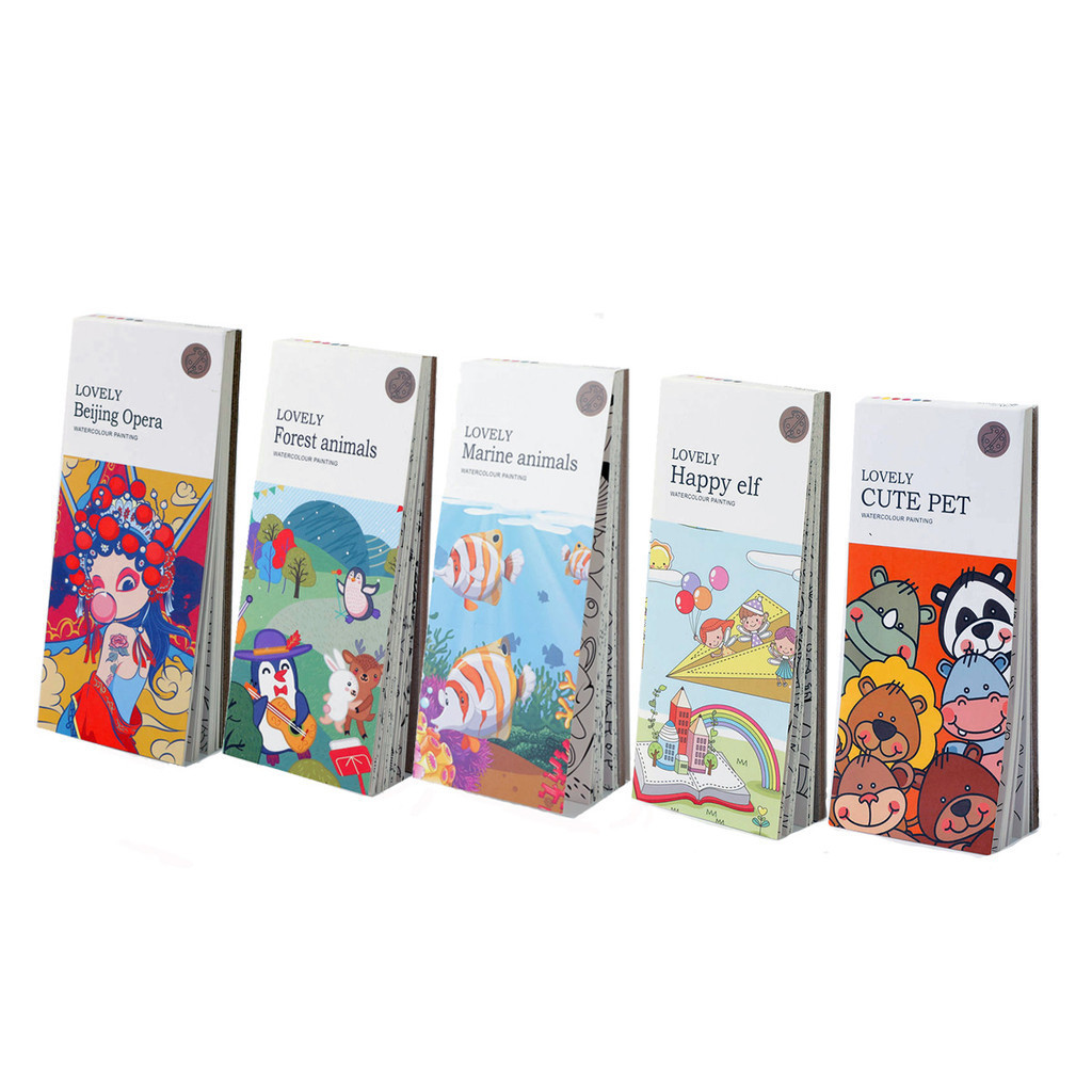 

painting colored 24 pages graffiti paper bookmark watercolor book Portable sticky notes Children educational toys drawing
