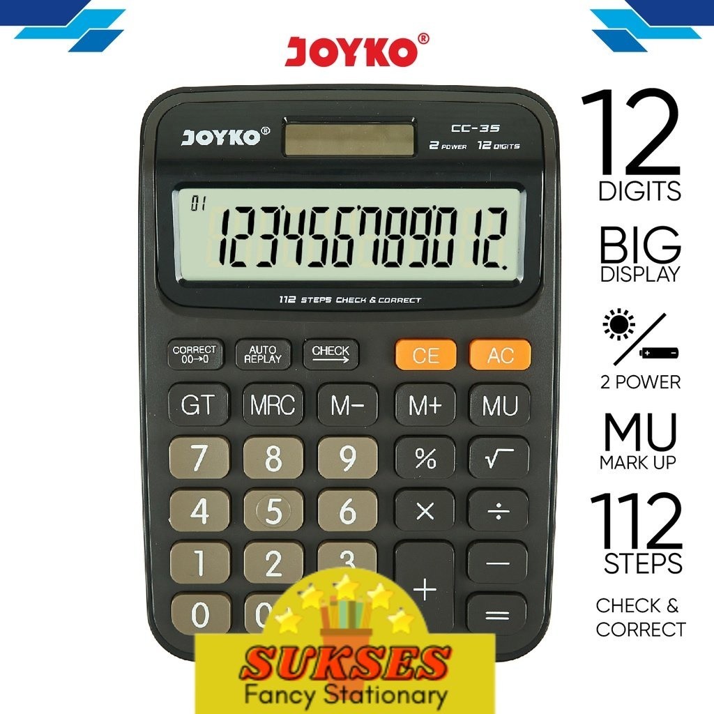 

Calculator Kalkulator Joyko CC-35 12 Digits Check Correct