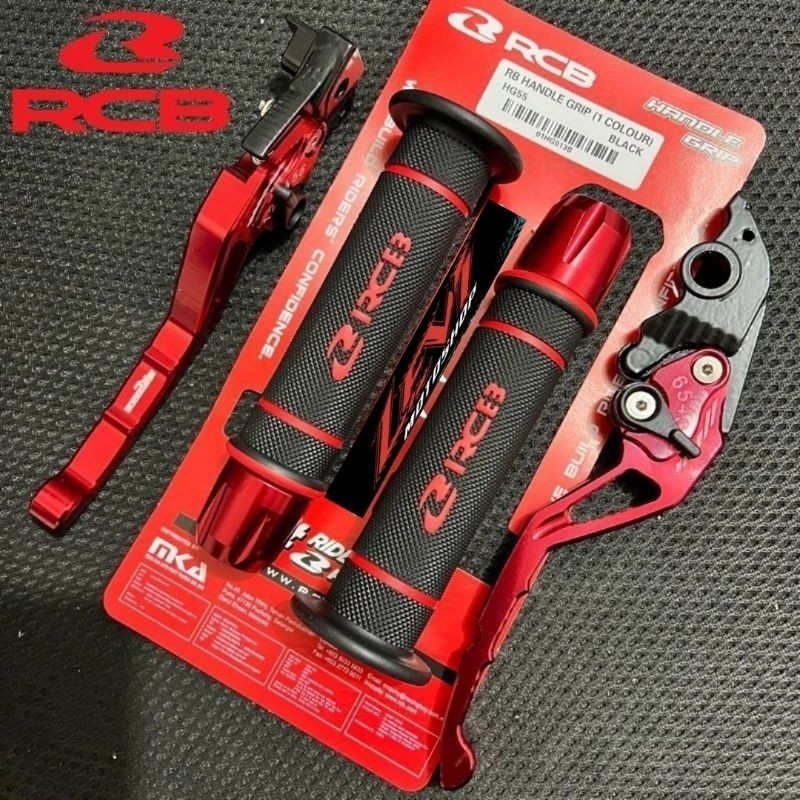 Handgrip RCB Original HG55 + Jalu Stang CNC + Handle Rem Stelan CNC Handgrip Motor Nmax Aerox