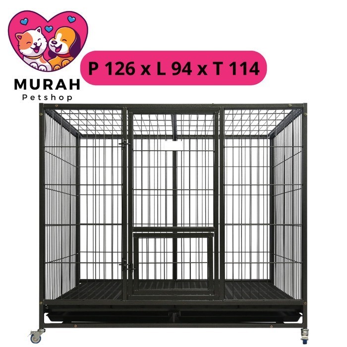 Kandang Anjing Besar Besi Kokoh & Tebal OCTAGON D-221PB