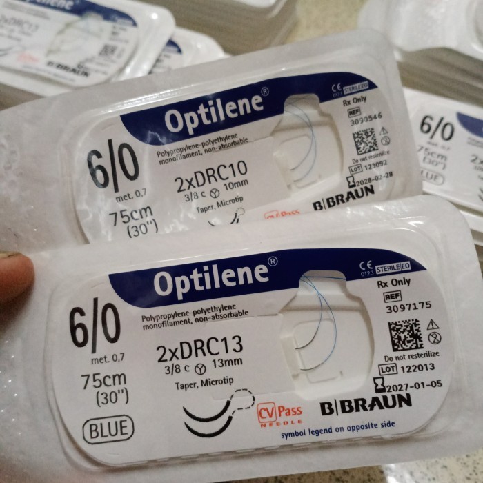 Benang Optilene 6.0 dua jarum