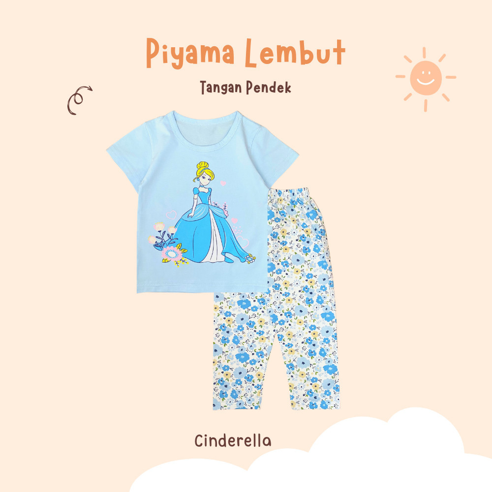 ✨COD✨ -Yobebee Setelan Baju Tidur Anak Perempuan Usia 2 5 7 8 9 Tahun Baju One Set Piyama Pajamas Ki