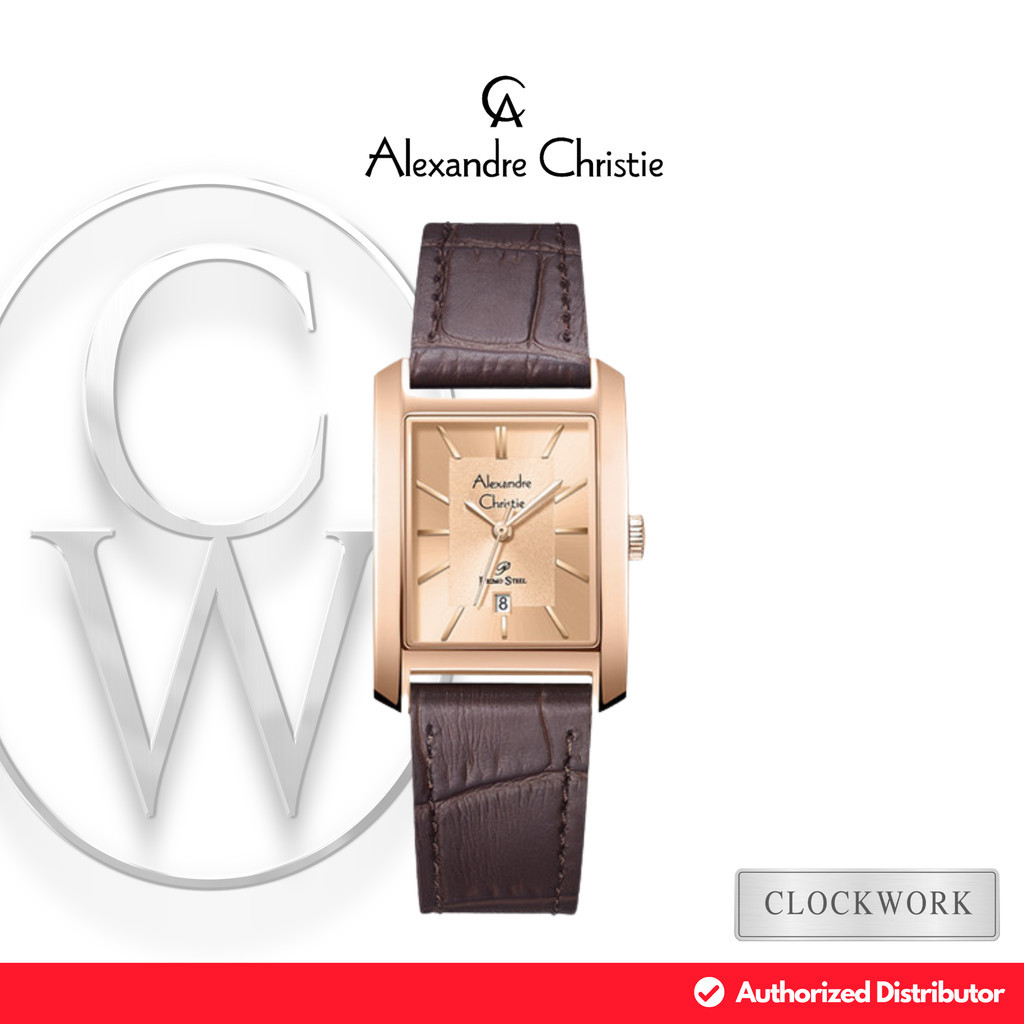 Jam Tangan Wanita Alexandre Christie Primo Steel AC 1019 LDLRGLN Kulit Classic Minimalis Vintage Ros