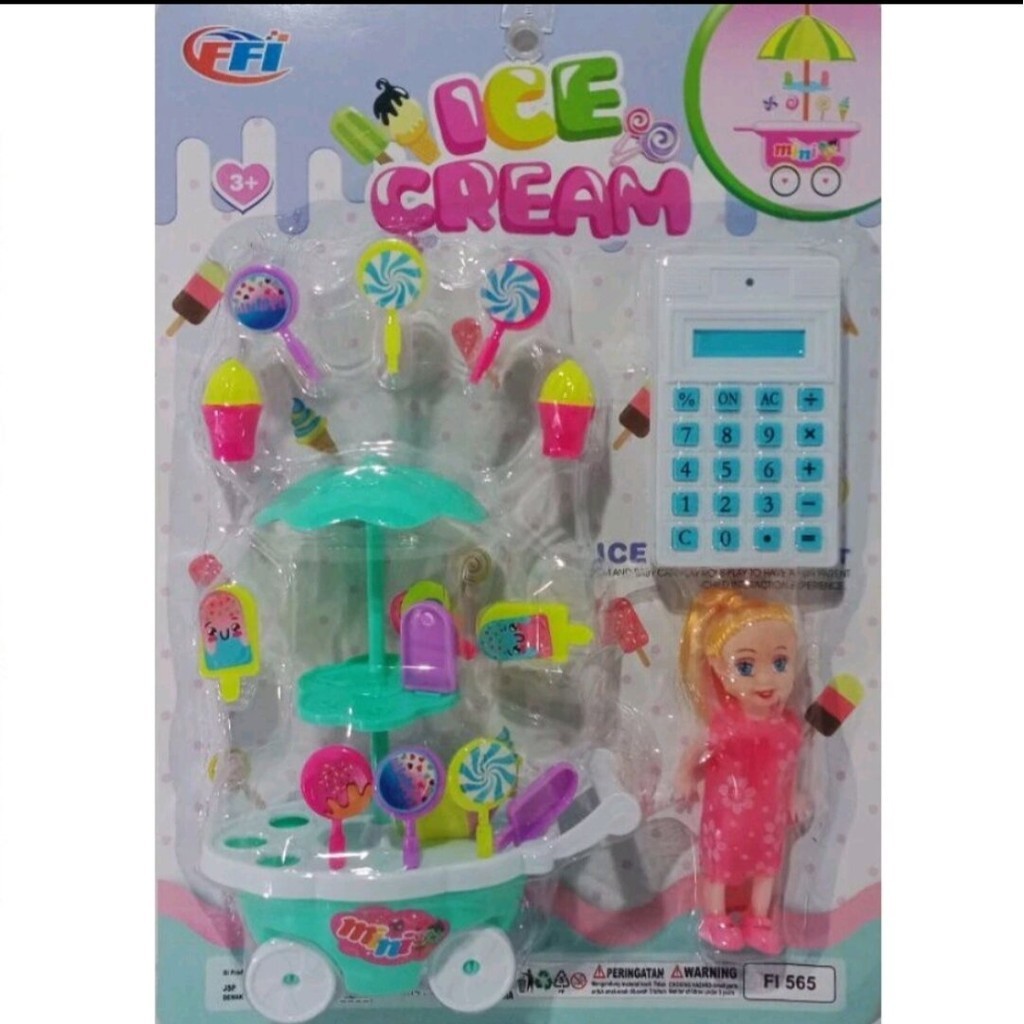 PROMO TERMURAH mainan anak gerobak ice cream kalkulator set FI565