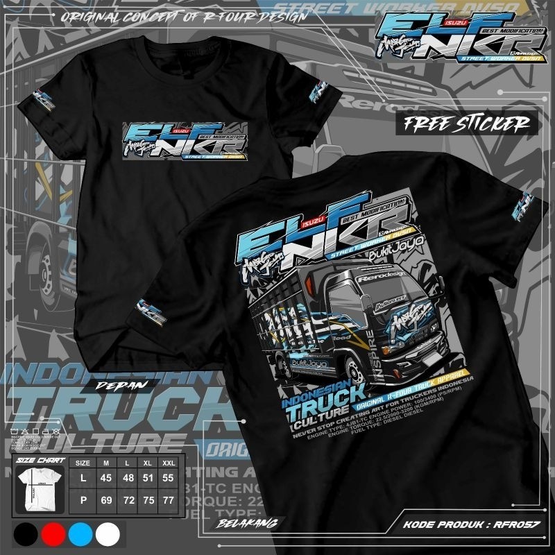 RFR057 KAOS ELF/KAOS NKR/KAOS TRUK TERLARIS/KAOS TRUK DEWASA/KAOS TRUK OLENG/KAOS TRUK OLENG