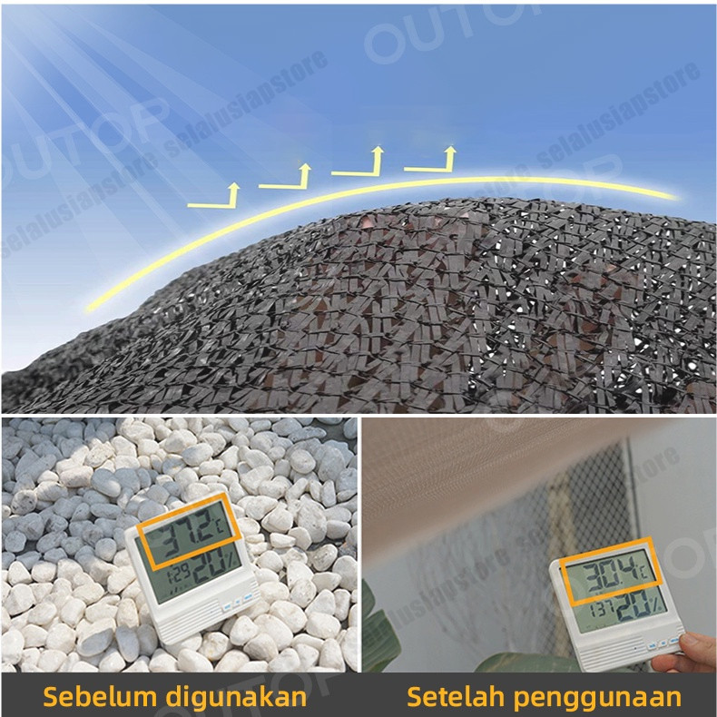 ID PARANET 85% ANTI-UV SUNSHADE NET TABIR SURYA ALUMINIUM PENAHAN PANAS MOBIL SUN SHADE NET NYLON 90