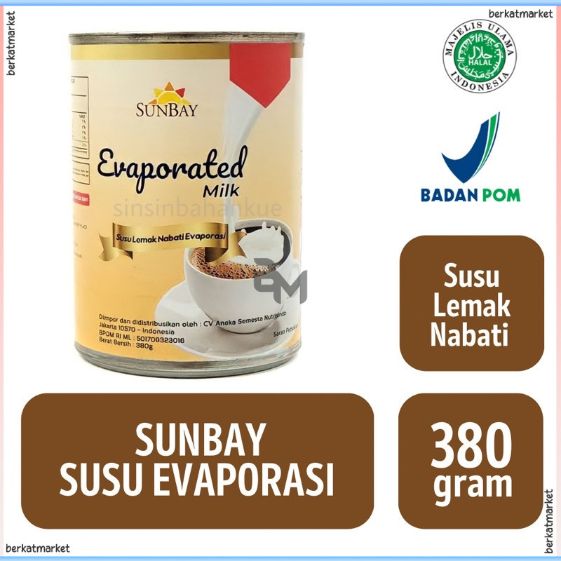 

Sunbay Susu Cair Evaporasi Evaporated Milk 380 Gram Gr Rendah Lemak Malaysia 1 Kaleng Dus Box Karton Termurah