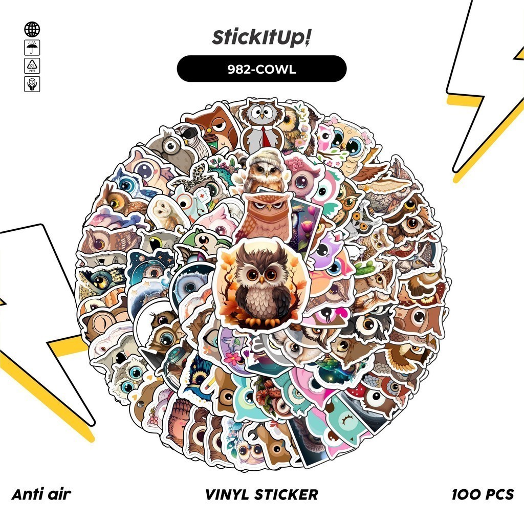 

COD✨ 100 Pcs Stiker Burung Hantu V2 Lucu Anti Air Untuk Dekorasi Notebook Sepeda Skateboard Handphone DIY