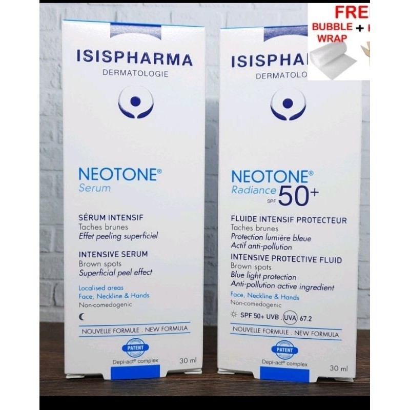 ISISPHARMA Neotone Radiance spf 50+ / neotone serum 30ml ringring ready stock