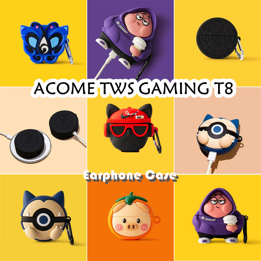 Umstore Untuk ACOME TWS GAMING T8 Case Trendi Kartun Soft Silicone Earphone Casing NO.3